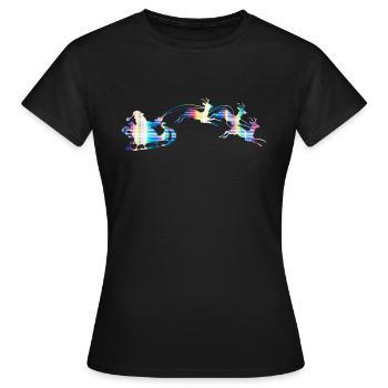 Santa Claus Sleigh - Women's T-Shirt - black - Front - AI Model Female 172 dark (172cm)