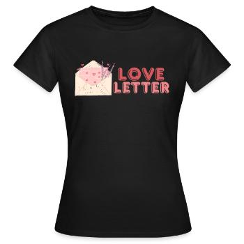 Lettre d’amour - T-shirt Femme - noir - Devant - AI Model Female 172 dark (172cm)