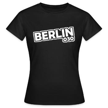 Berlin - 030 - Capitale - Allemagne - Indicatif régional - T-shirt Femme - noir - Devant - AI Model Female 172 dark (172cm)