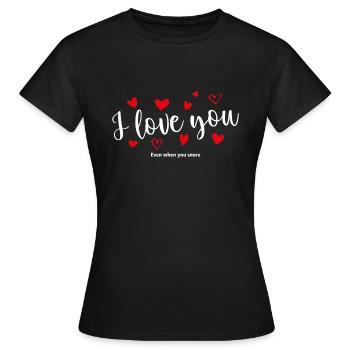 T-shirt / Je t’aime / Je t’aime / Je t’aime - T-shirt Femme - noir - Devant - AI Model Female 172 dark (172cm)
