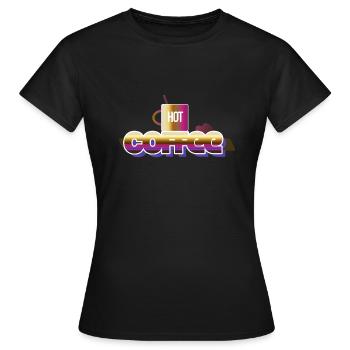 Café chaud - T-shirt Femme - noir - Devant - AI Model Female 172 dark (172cm)