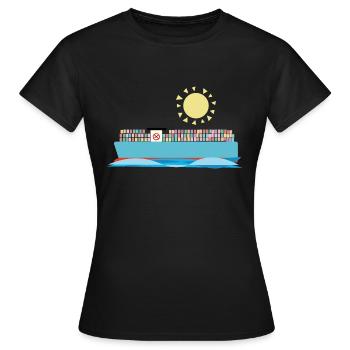 Container Ship - Women's T-Shirt - black - Front - AI Model Female 172 dark (172cm)