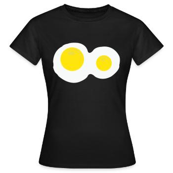 spiegeleier - Frauen T-Shirt - Schwarz - Vorne - AI Model Female 172 dark (172cm)