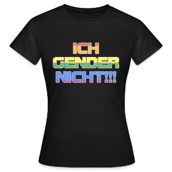 Ich gender nicht - Frauen T-Shirt - Schwarz - Vorne - AI Model Female 172 dark (172cm)