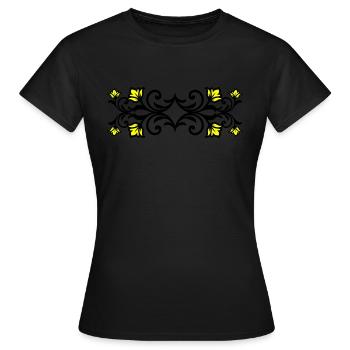 Ornament Floral Swirl - Women's T-Shirt - black - Front - AI Model Female 172 dark (172cm)