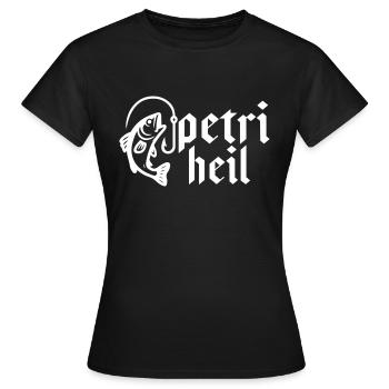 Petri Heil Angeln - Frauen T-Shirt - Schwarz - Vorne - AI Model Female 172 dark (172cm)
