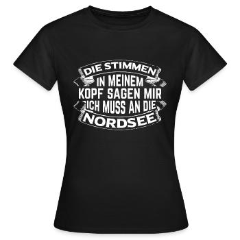 Je dois aller en mer du nord - T-shirt Femme - noir - Devant - AI Model Female 172 dark (172cm)