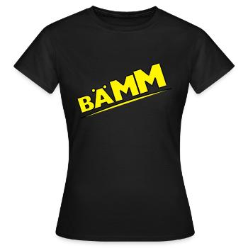 Bääm, Bääm, Sprechblase, Comic, Cartoon, - Frauen T-Shirt - Schwarz - Vorne - AI Model Female 172 dark (172cm)