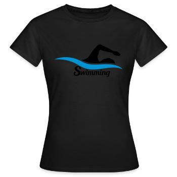 nager logo nageur noir nageur uni - T-shirt Femme - noir - Devant - AI Model Female 172 dark (172cm)