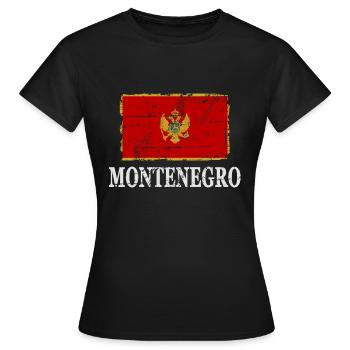 Montenegro Flagge - Fahne - Frauen T-Shirt - Schwarz - Vorne - AI Model Female 172 dark (172cm)