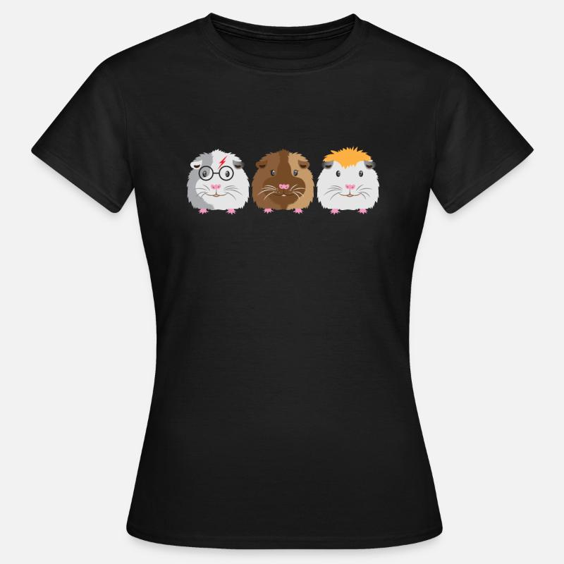 Trois petits cochons d'Inde mignons - T-shirt Femme - noir