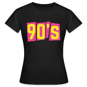 Années 90 années 90 années 90 old school - T-shirt Femme - noir - Devant - AI Model Female 172 dark (172cm)