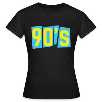 Années 90 années 90 années 90 old school - T-shirt Femme - noir - Devant - AI Model Female 172 dark (172cm)