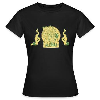 ALOHA 2 TIKI - Women's T-Shirt - black - Front - AI Model Female 172 dark (172cm)