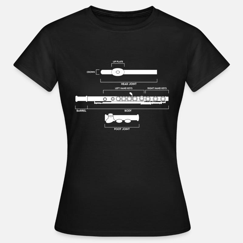 Flûte transversale Description Structure - T-shirt Femme - noir