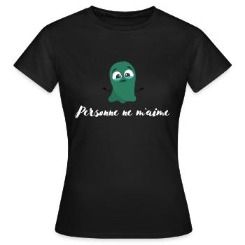 Personne ne m'aime - T-shirt Femme - noir - Devant - AI Model Female 172 dark (172cm)