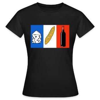 drapeau francais - T-shirt Femme - noir - Devant - AI Model Female 172 dark (172cm)