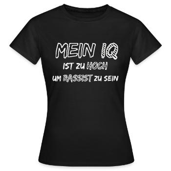 Nazis sind dumm, Gegen Rechts, Lustiger Spruch - Frauen T-Shirt - Schwarz - Vorne - AI Model Female 172 dark (172cm)