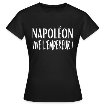 Napoléon Vive l'Empereur ! - T-shirt Femme - noir - Devant - AI Model Female 172 dark (172cm)
