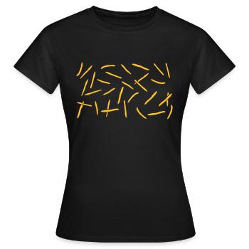 Échantillon Français Fries Rain - T-shirt Femme - noir - Devant - AI Model Female 172 dark (172cm)