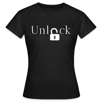 Geschenkidee freischalten - Frauen T-Shirt - Schwarz - Vorne - AI Model Female 172 dark (172cm)