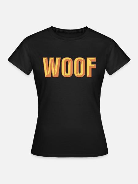 Conception de texte biseauté Woof - T-shirt Femme - noir