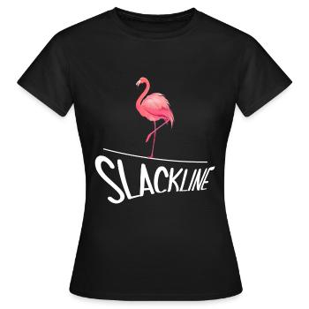slackline slacken seilakrobat seilartist balance - Frauen T-Shirt - Schwarz - Vorne - AI Model Female 172 dark (172cm)