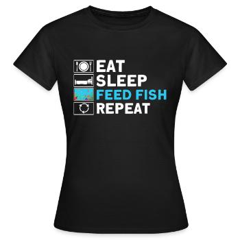 Aquarist Fish Keeper Hobby Aquarium Fish Keeper - T-shirt Femme - noir - Devant - AI Model Female 172 dark (172cm)