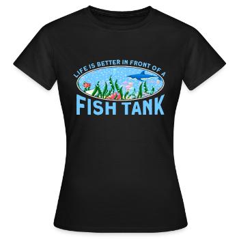 Aquarist Fish Keeper Hobby Aquarium Fish Keeper - T-shirt Femme - noir - Devant - AI Model Female 172 dark (172cm)