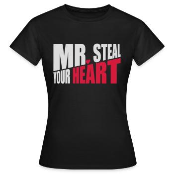 Mr steal your heart - Women's T-Shirt - black - Front - AI Model Female 172 dark (172cm)