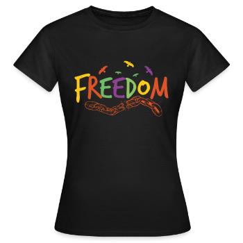 LIBERTÉ - T-shirt Femme - noir - Devant - AI Model Female 172 dark (172cm)