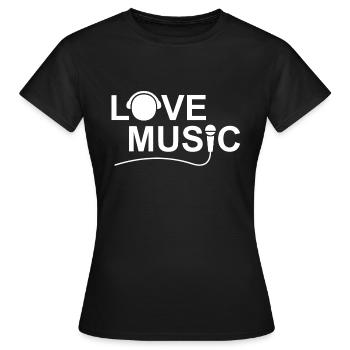 Liebe Musik - Frauen T-Shirt - Schwarz - Vorne - AI Model Female 172 dark (172cm)