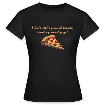 Pizza instead of a trainer - Women's T-Shirt - black - Front - AI Model Female 172 dark (172cm)