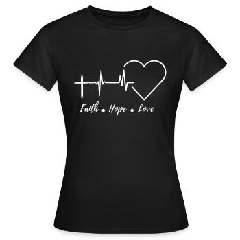 Faith-hope-love - Frauen T-Shirt - Schwarz - Vorne - AI Model Female 172 dark (172cm)