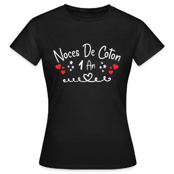 noces de coton - T-shirt Femme - noir - Devant - AI Model Female 172 dark (172cm)