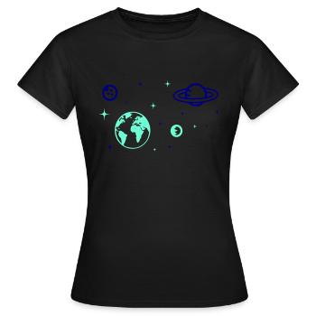 Univers - T-shirt Femme - noir - Devant - AI Model Female 172 dark (172cm)