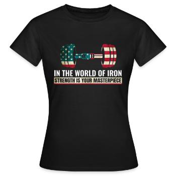 Fitnessstudio - Frauen T-Shirt - Schwarz - Vorne - AI Model Female 172 dark (172cm)