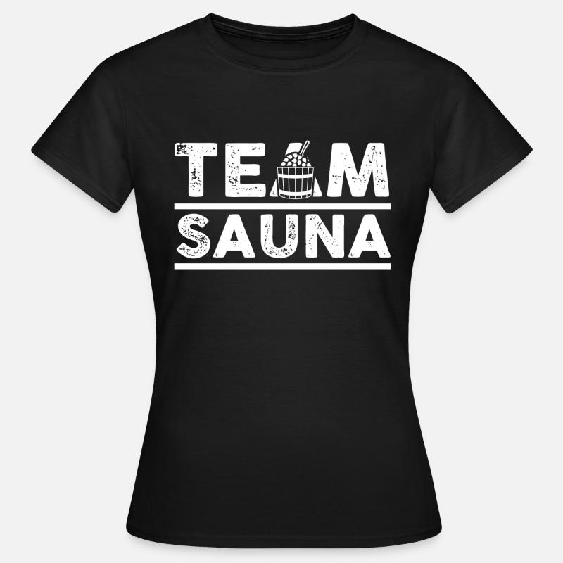 Wellness Sauna-gæster Sauna Sauna - Dame-T-shirt - sort