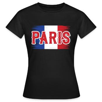 On est bien à Paris! - T-shirt Femme - noir - Devant - AI Model Female 172 dark (172cm)