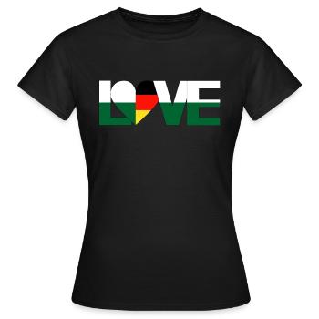 love Herz Sachsen Deutschland Heimatland - Frauen T-Shirt - Schwarz - Vorne - AI Model Female 172 dark (172cm)