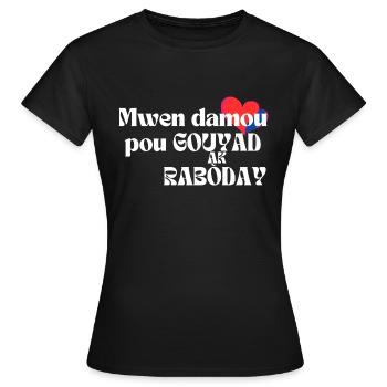 Damou pou gouyad ak rabòday transparent - T-shirt Femme - noir - Devant - AI Model Female 172 dark (172cm)
