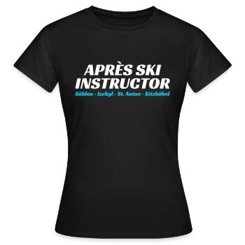 Après Ski Instructor Club Winter- und Skiurlaub - Frauen T-Shirt - Schwarz - Vorne - AI Model Female 172 dark (172cm)