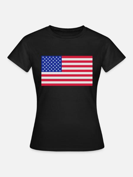 drapeau_etats_unis - T-shirt Femme - noir