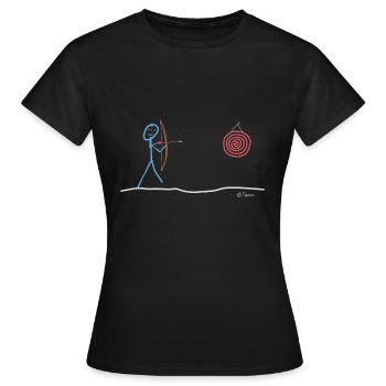 Tir à l’arc, bâtons De loisirs Sport Fléchettes - T-shirt Femme - noir - Devant - AI Model Female 172 dark (172cm)