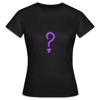 Conception des points d’interrogation violet - T-shirt Femme - noir - Devant - AI Model Female 172 dark (172cm)
