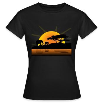 Afrika - Frauen T-Shirt - Schwarz - Vorne - AI Model Female 172 dark (172cm)
