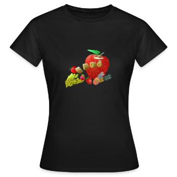 Obst - Frauen T-Shirt - Schwarz - Vorne - AI Model Female 172 dark (172cm)