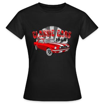 Classic Cars - V8 US Muscle Classic Car - Frauen T-Shirt - Schwarz - Vorne - AI Model Female 172 dark (172cm)