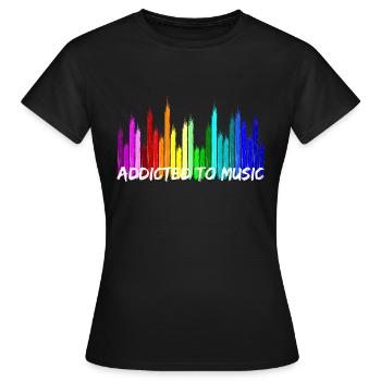 Addicted to Music Equalizer SoundRegler - T-shirt Femme - noir - Devant - AI Model Female 172 dark (172cm)