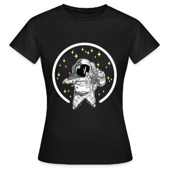 Astronaut Raumfahrt - Frauen T-Shirt - Schwarz - Vorne - AI Model Female 172 dark (172cm)